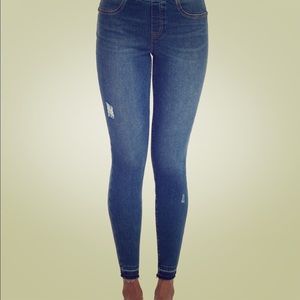 SPANX Distressed Ankle Skinny Jeans
